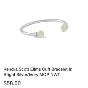 Kendra Scott Ellms Cuff Bracelet Ivory/Silver, NEW